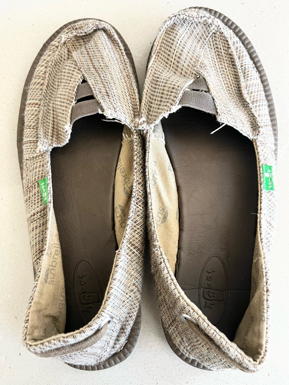 Sanuk Sunbrella Women's Flats Shoes Brown Casual Slip On Boat Shoes Size 8 - Picture 13 of 13
